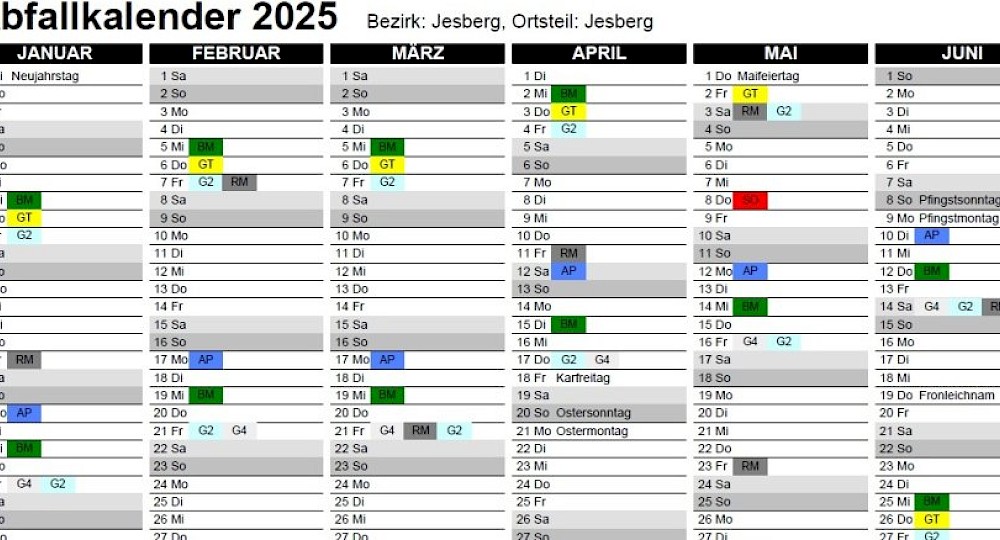 Abfallkalender 2025