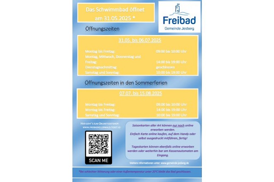 Freibad &ouml;ffnet am 31.05.2025