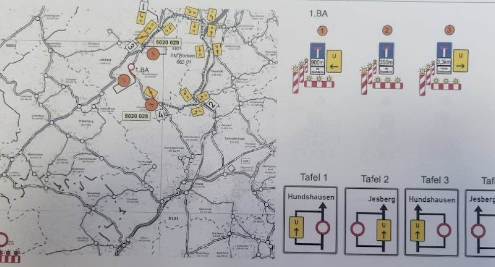 Stra&szlig;enbauma&szlig;nahme L3145 zwischen Hundshausen und Jesberg