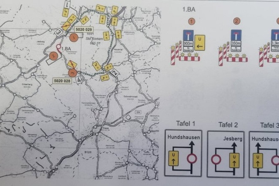 Stra&szlig;enbauma&szlig;nahme L3145 zwischen Hundshausen und Jesberg