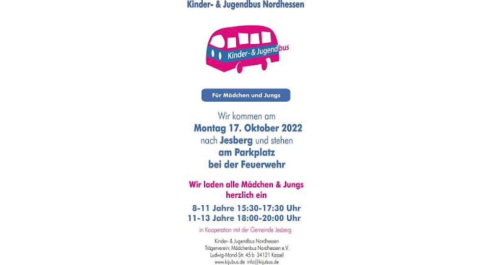 Kinder- und Jugendbus kommt wieder nach Jesberg