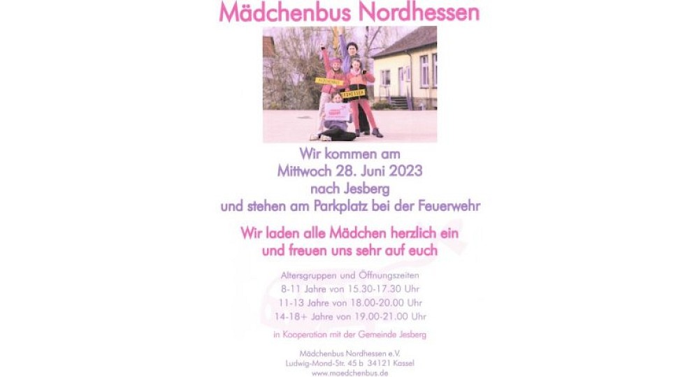 M&auml;dchenbus Nordhessen am 28.06.2023 wieder in Jesberg